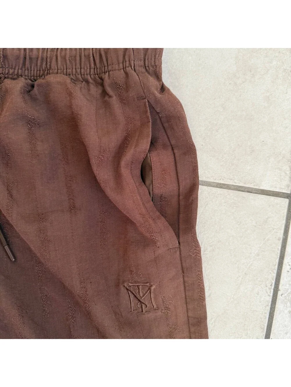 Scarface x Shoe Palace Brown Jogger Pants Mens Large Elastic Waist Logo